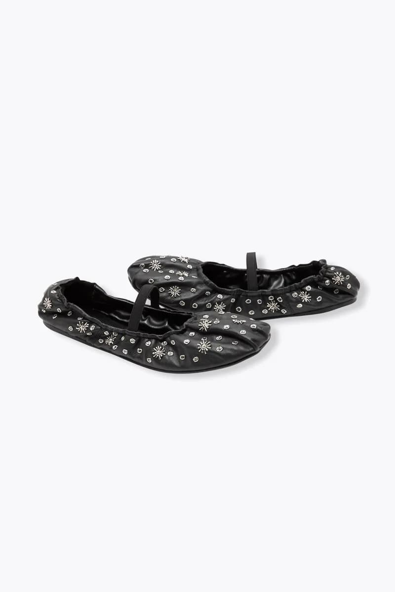 Ballerines-babies cuir perlé