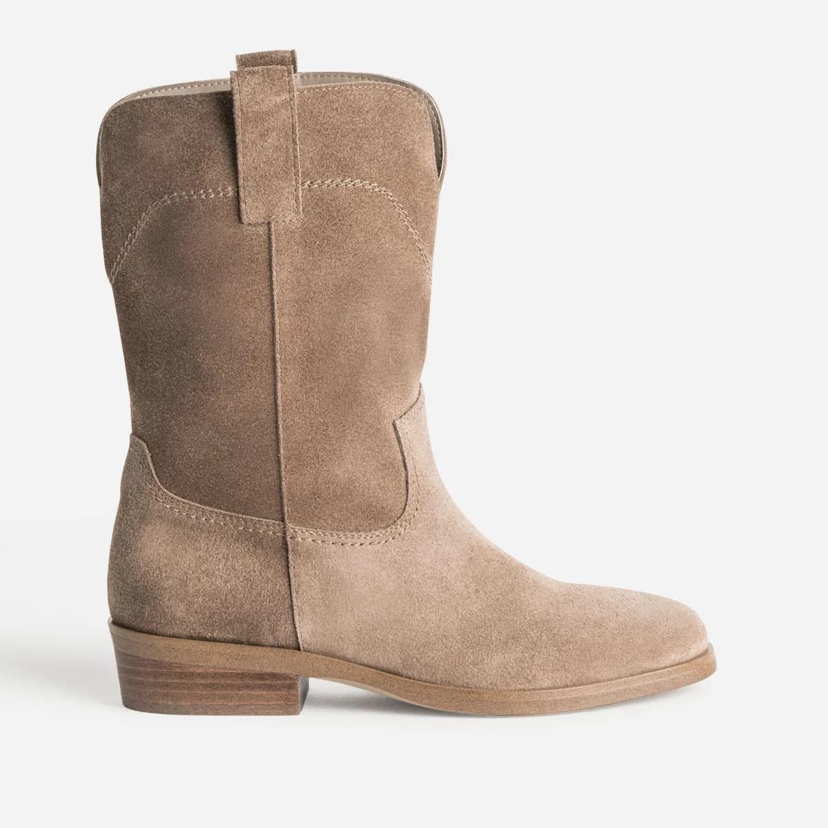 Mi-botte taupe cuir velours