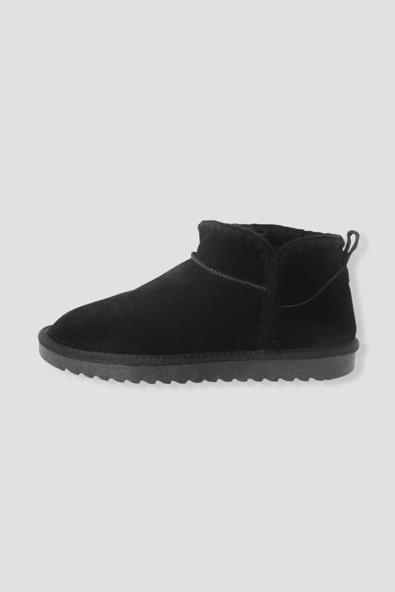 Boots en cuir et moumoute