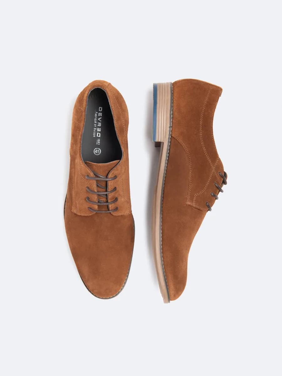 Derbies en cuir suédé