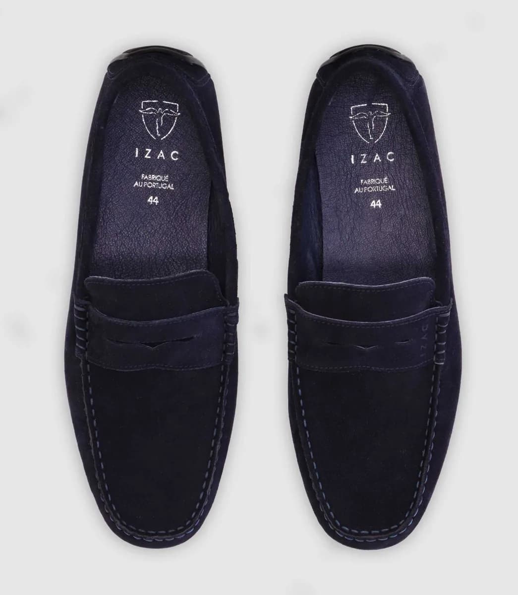 Chaussures bateau en daim marine