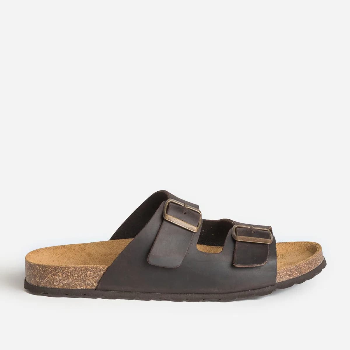 Mule anatomique marron cuir