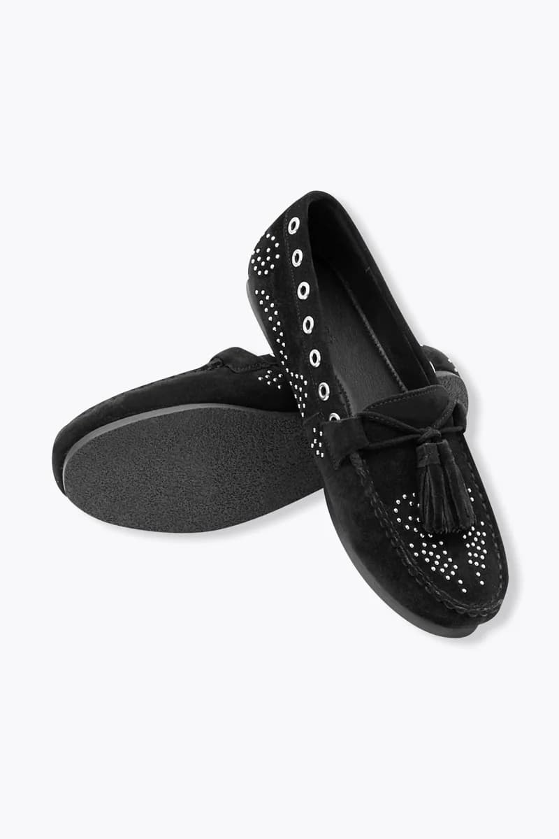 Mocassins à glands cuir clouté