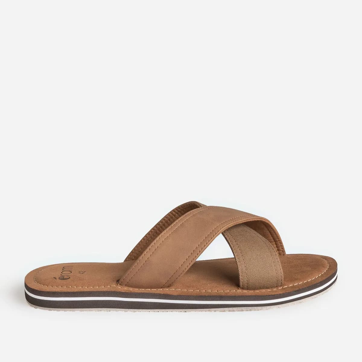 Mule marron clair bi-matière