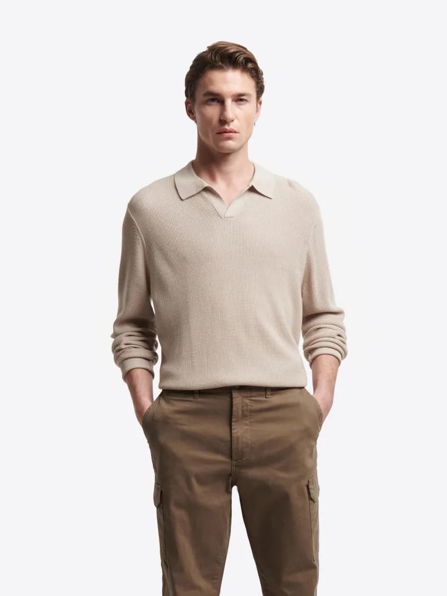 Pull polo col derby en lyocell