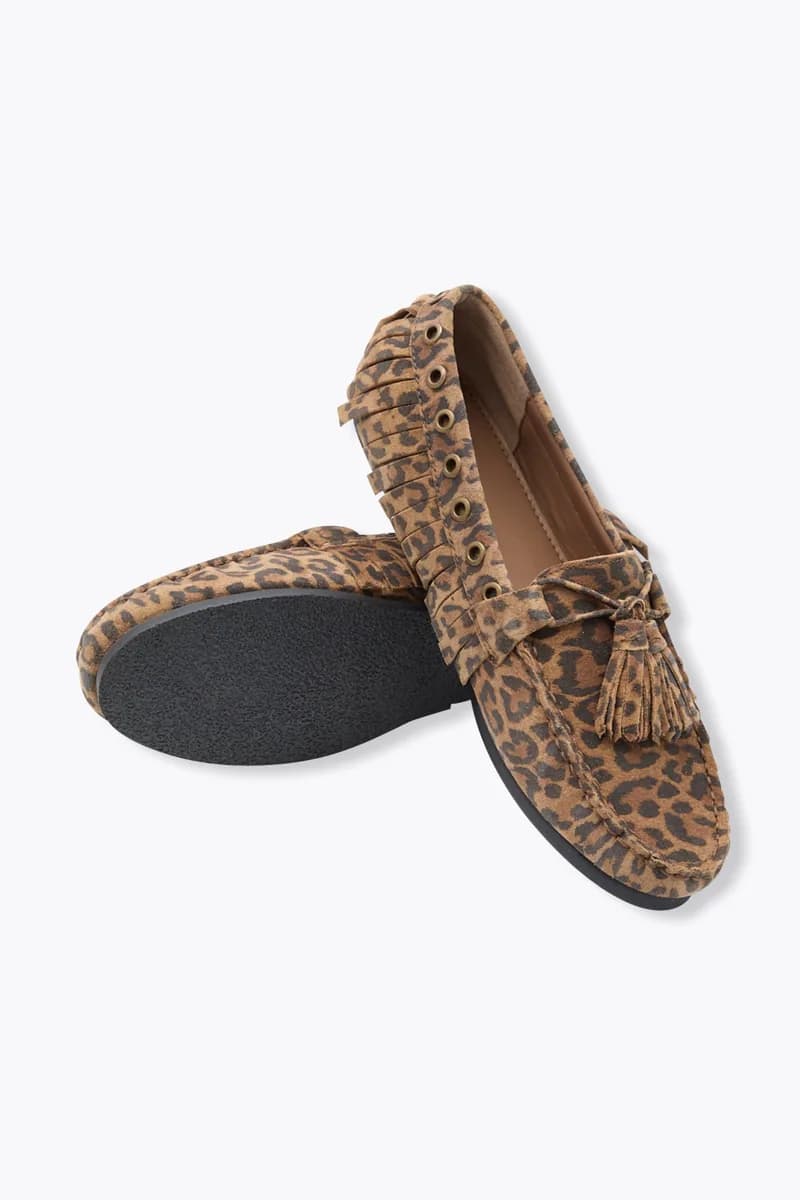 Mocassins en cuir léopard
