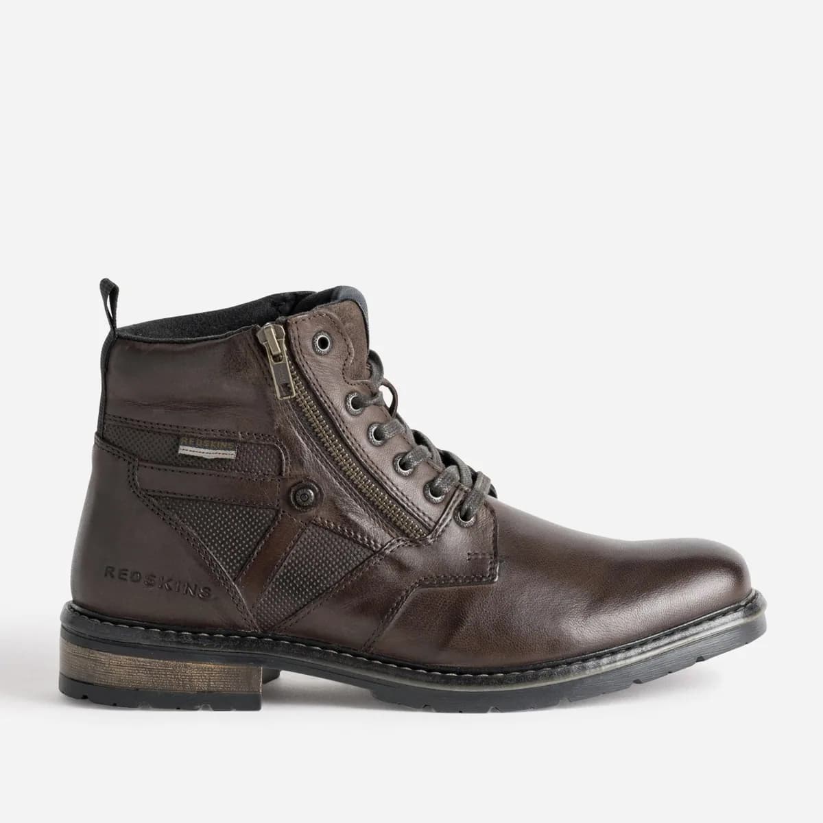 Boots à lacet REDSKINS marron en cuir
