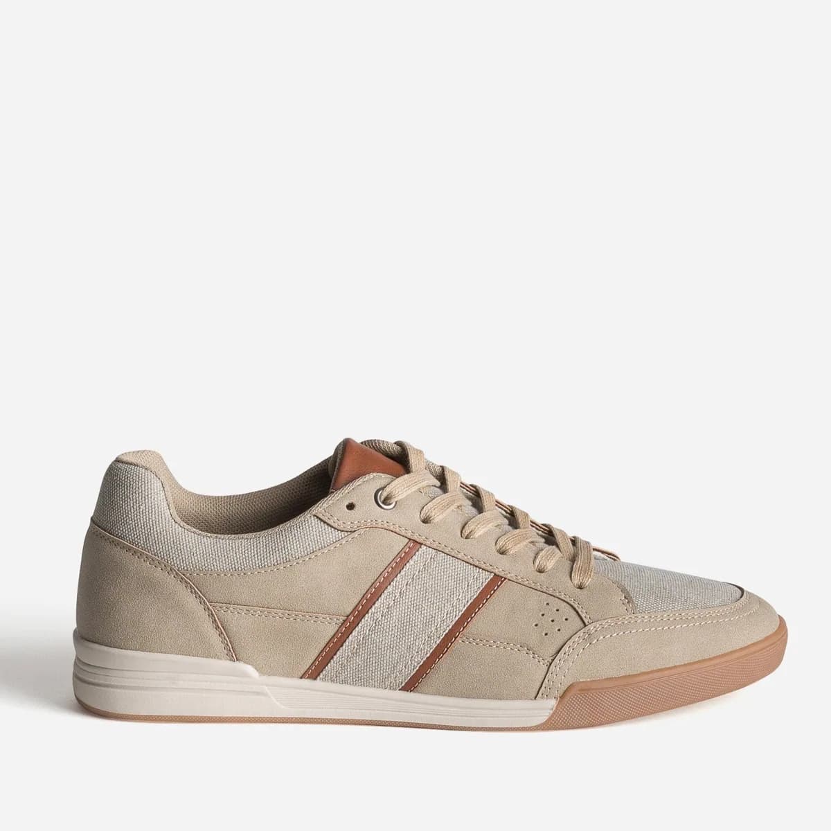Tennis beige bi-matière bicolore