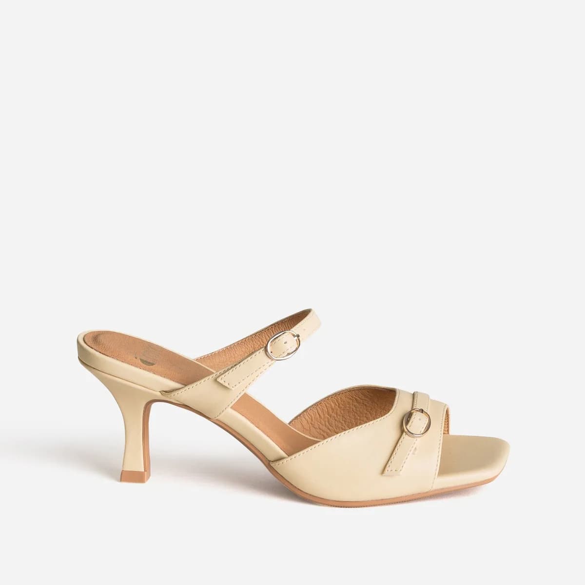 Mule jaune kitten-heel
