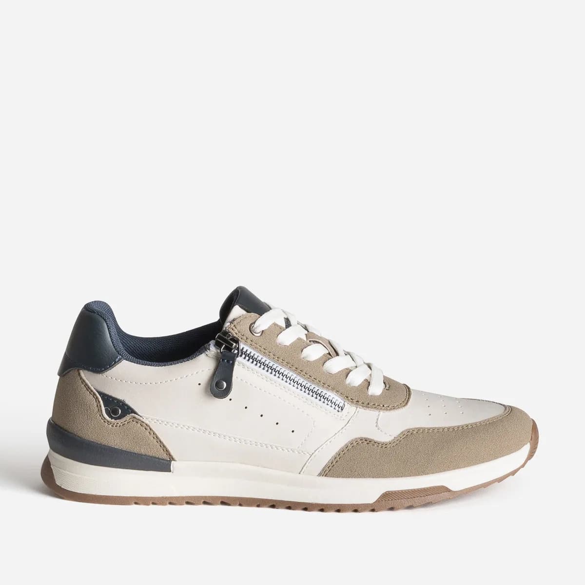 Tennis blanche, taupe, marine
