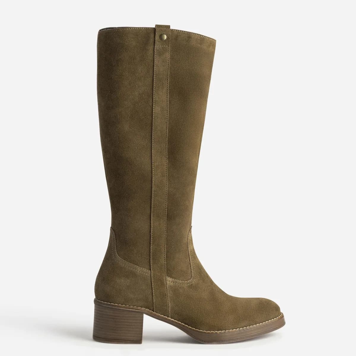 Botte taupe cuir velours