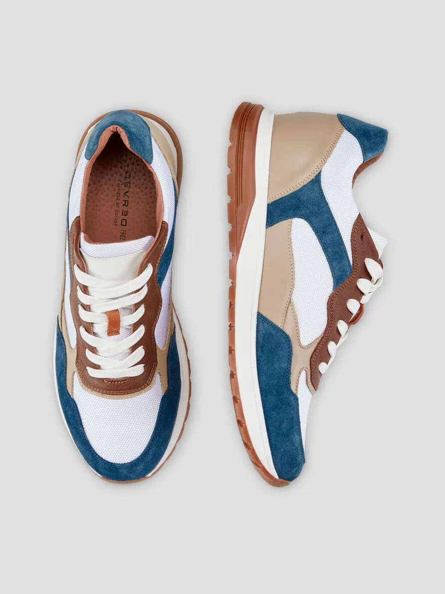 Baskets en cuir bicolore