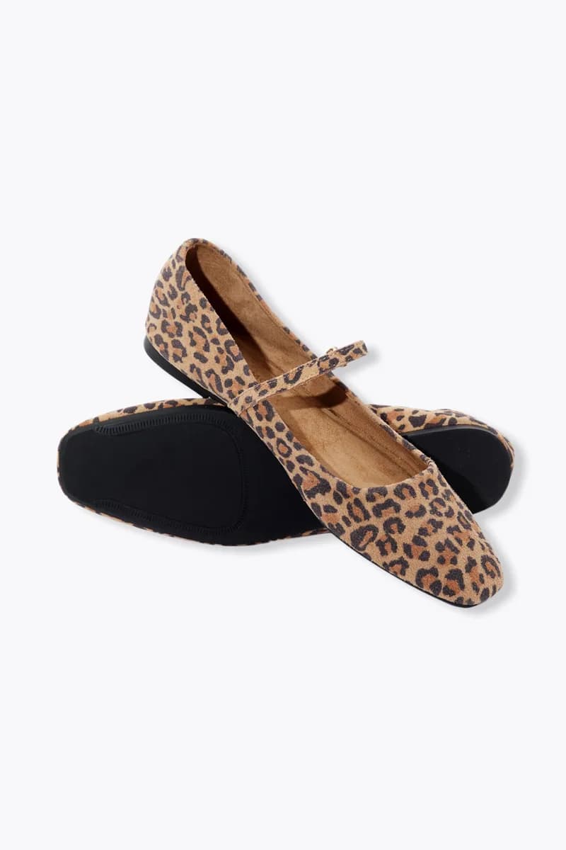 Ballerines léopard en cuir