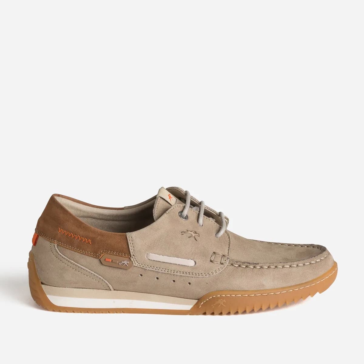 Chaussure bateau FLUCHOS taupe cuir nubuck