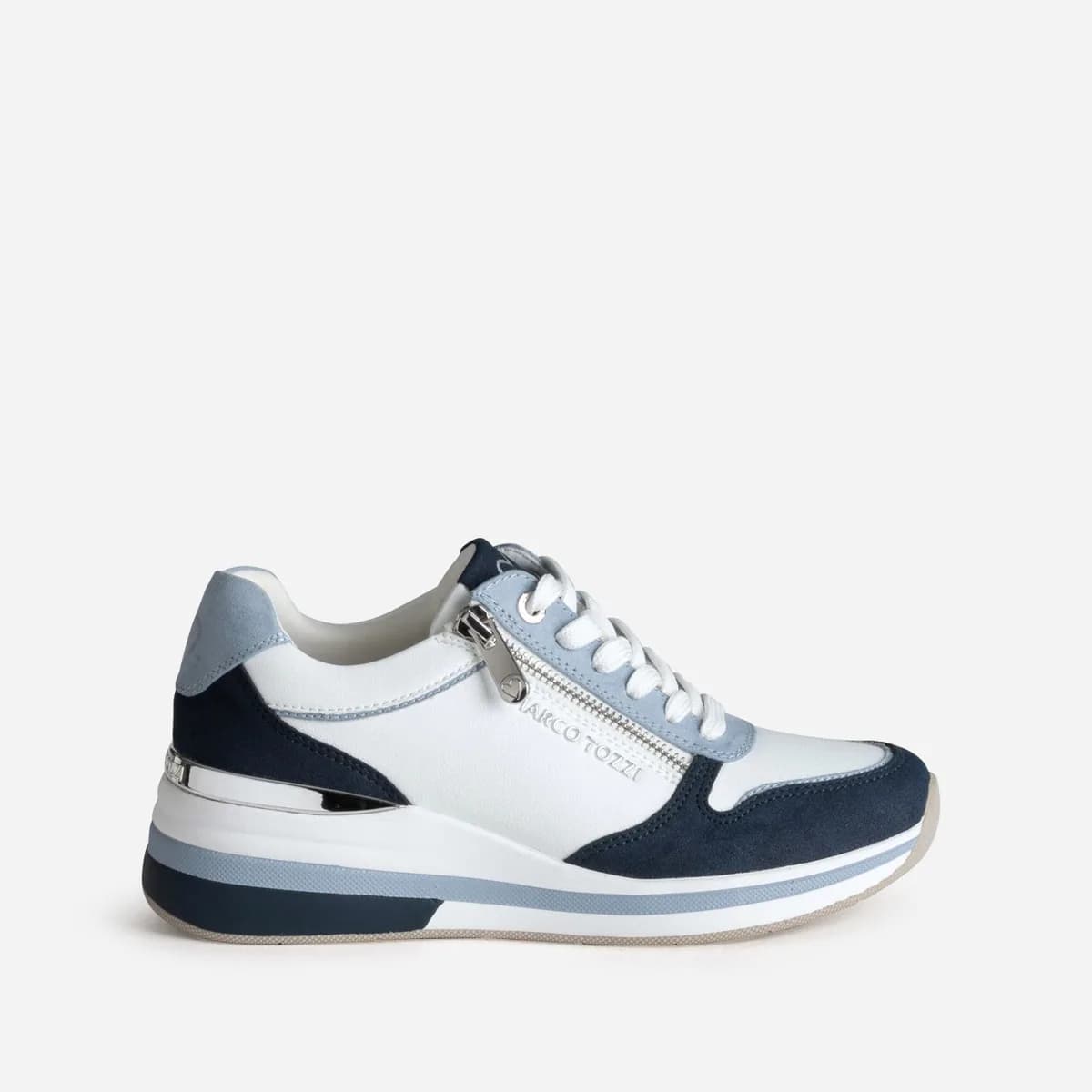 Tennis MARCO TOZZI blanche détails bleus