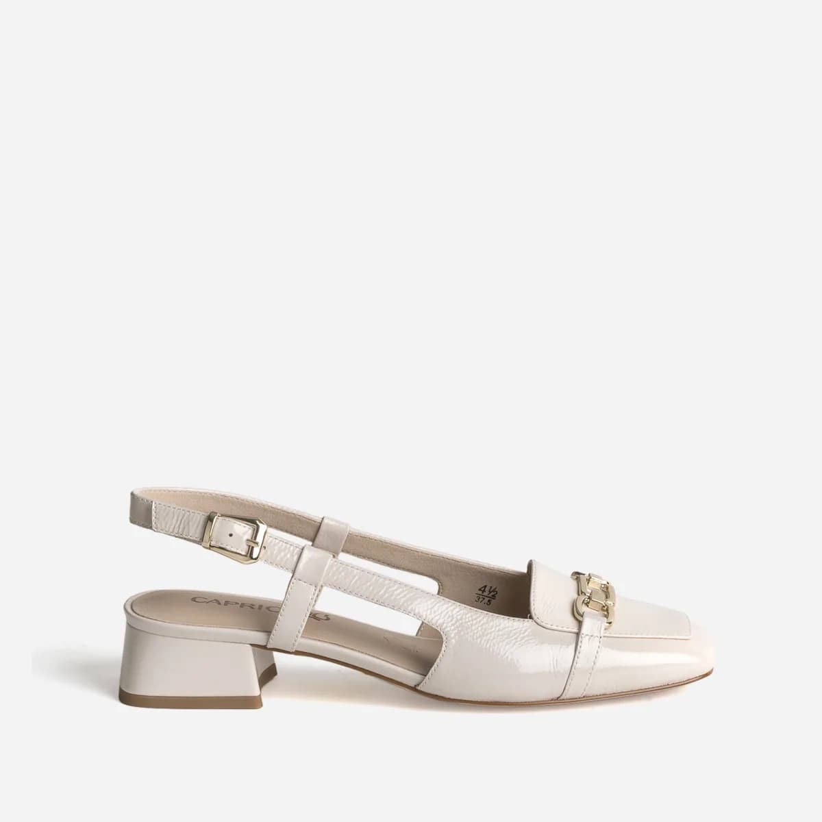 Ballerine slingback CAPRICE écrue cuir verni