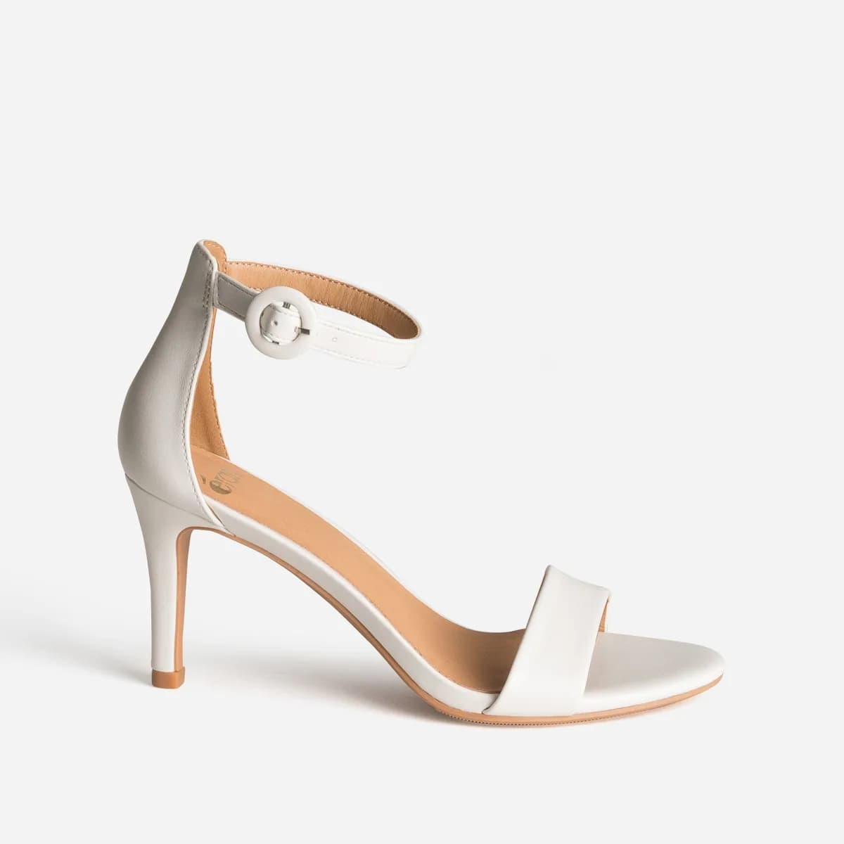 Sandale blanche à talon fin