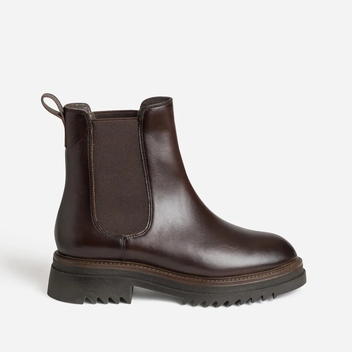 Chelsea boots marron cuir semelle crantée