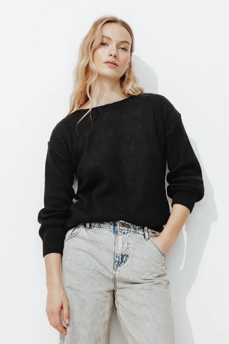 Pull torsadé col bateau Femme