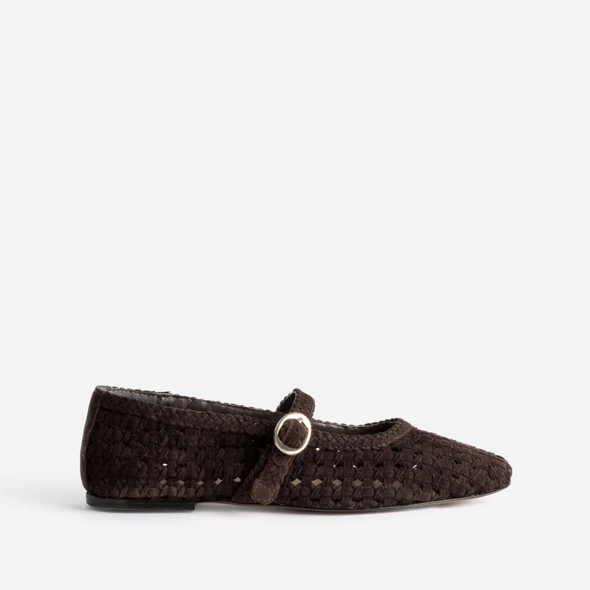 Babies marron cuir velours ajouré