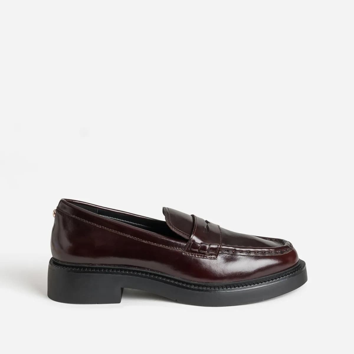 Mocassin marron cuir plateforme