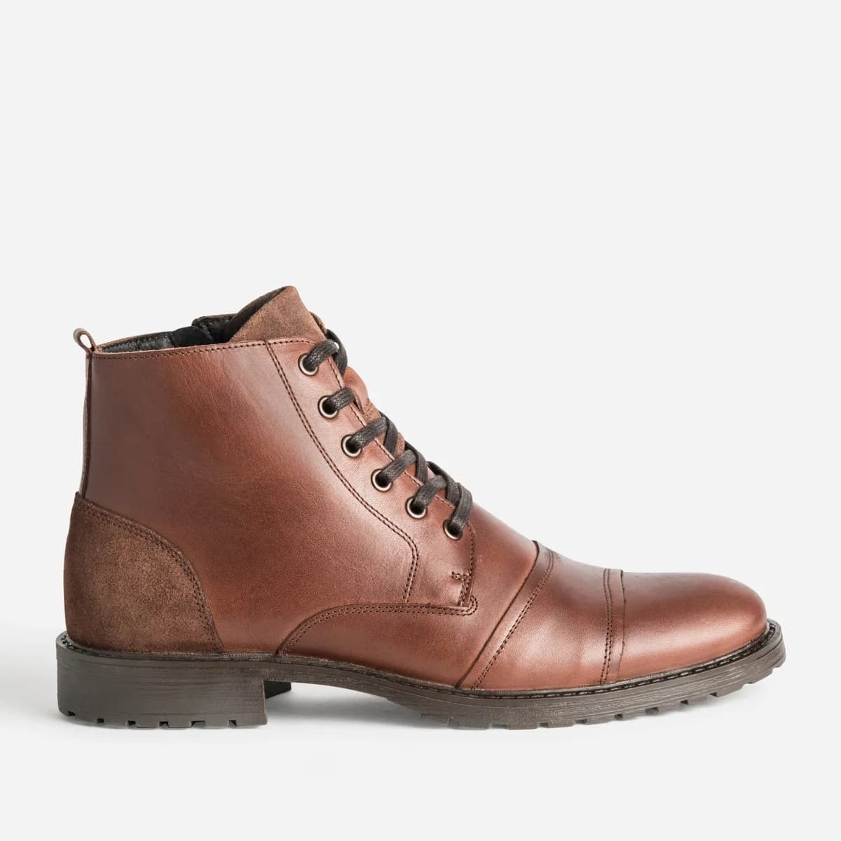 Boots à lacet cognac cuir