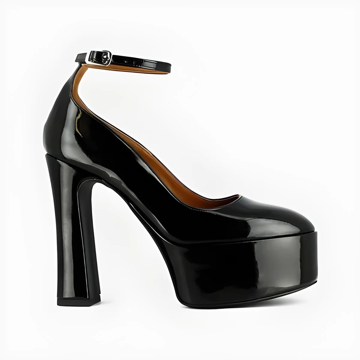 Babies à talons en matière noir vegan