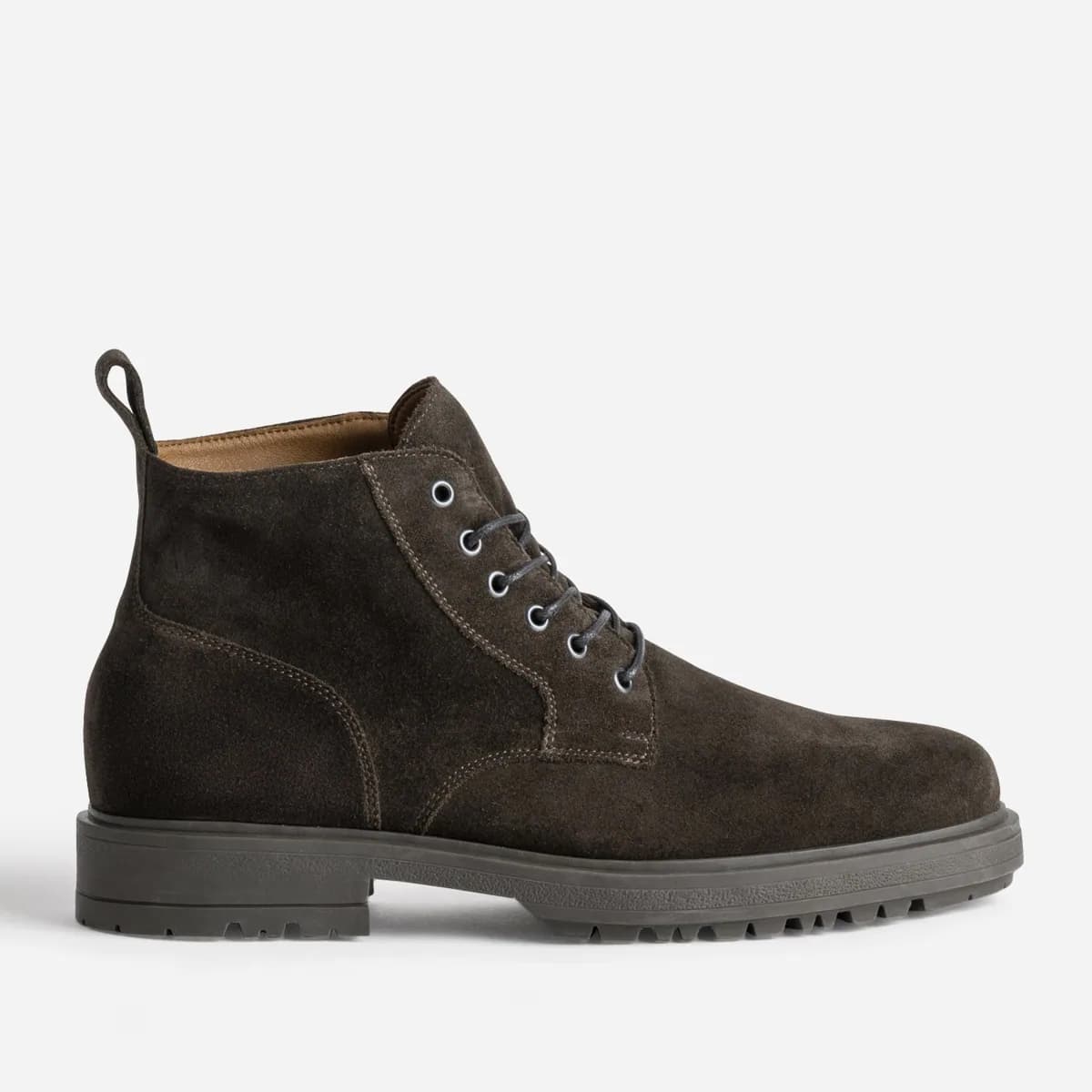 Boots lacet marron cuir velours