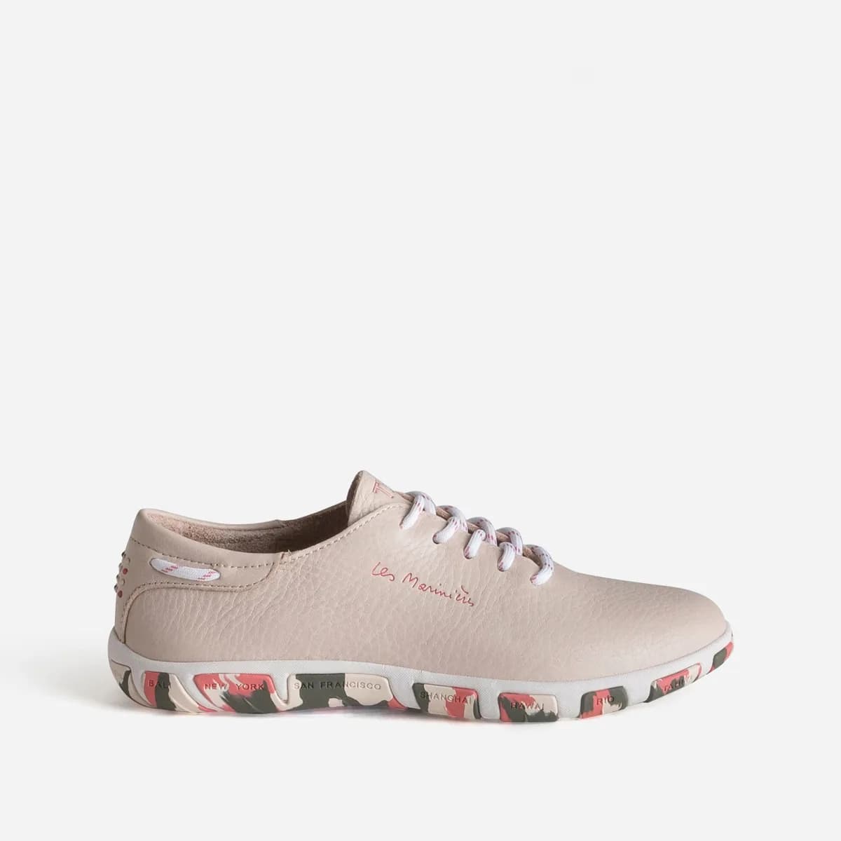 Tennis TBS rose cuir semelle à motif