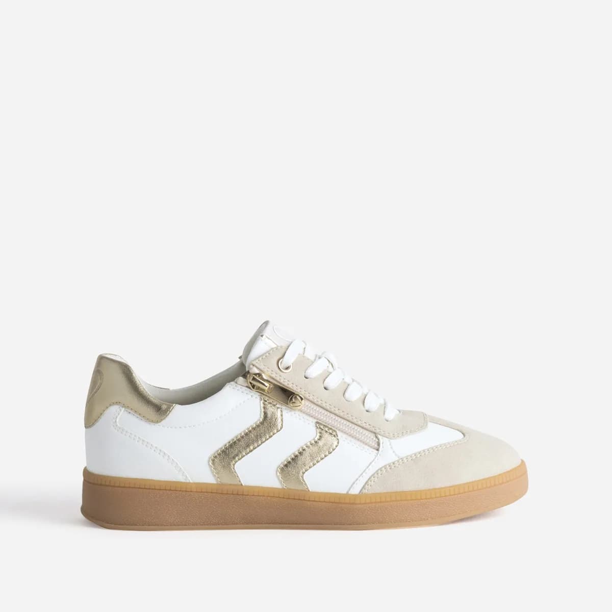 Tennis MARCO TOZZI blanche, beige, doré