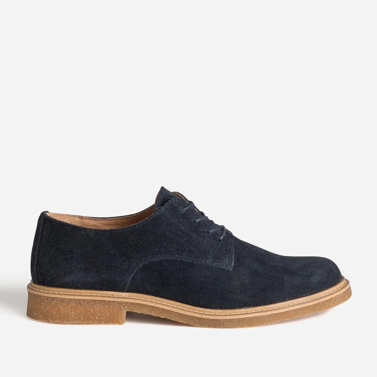 Derby marine cuir velours