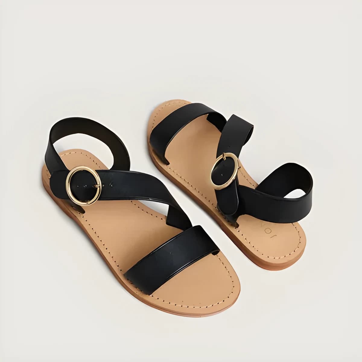 Sandales asymétriques en cuir noir