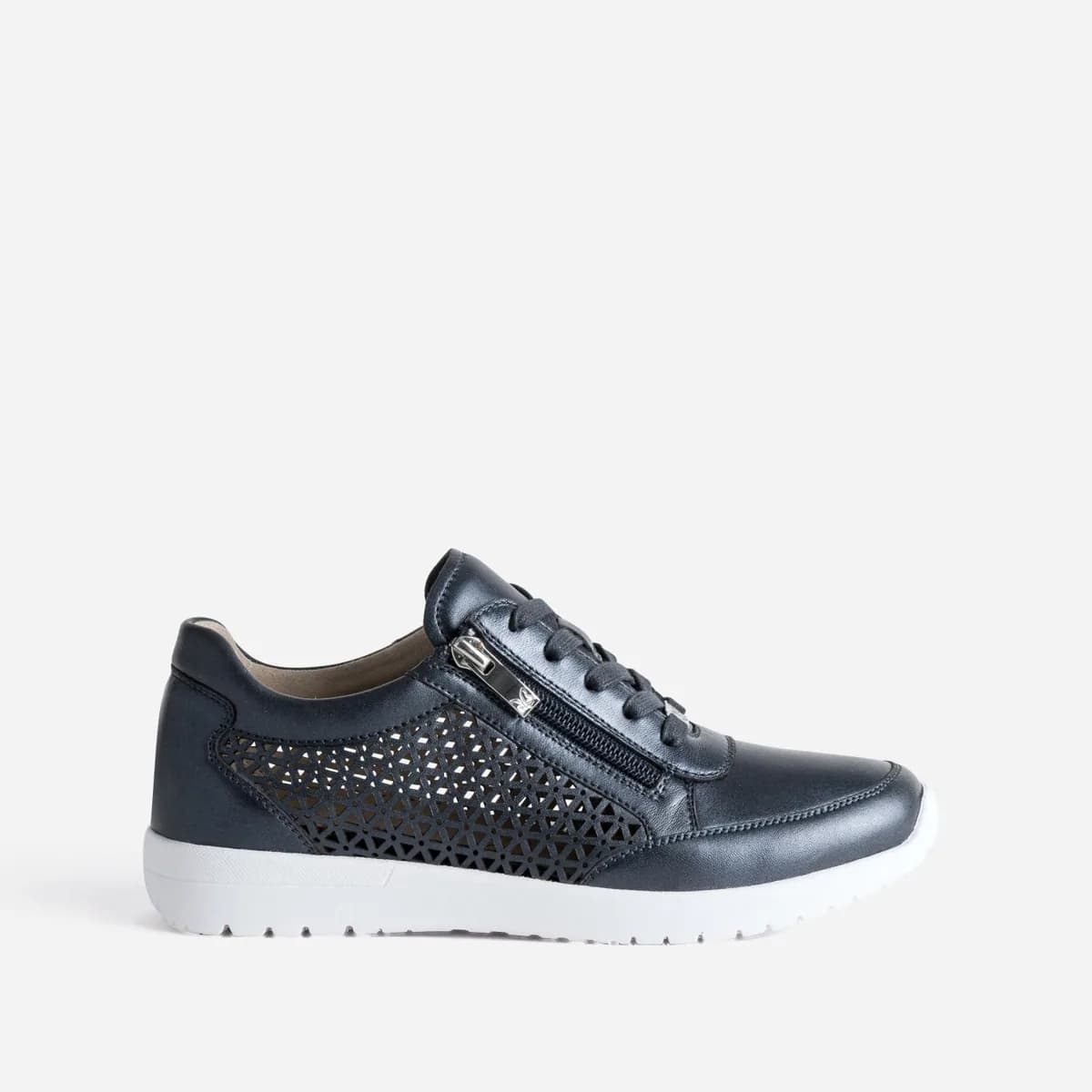 Tennis CAPRICE marine cuir ajouré