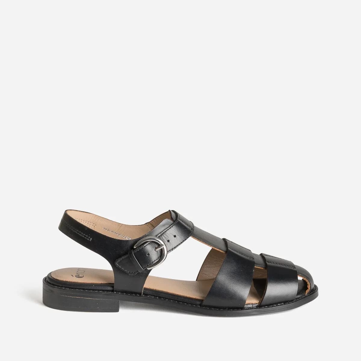 Sandale fisherman noire cuir