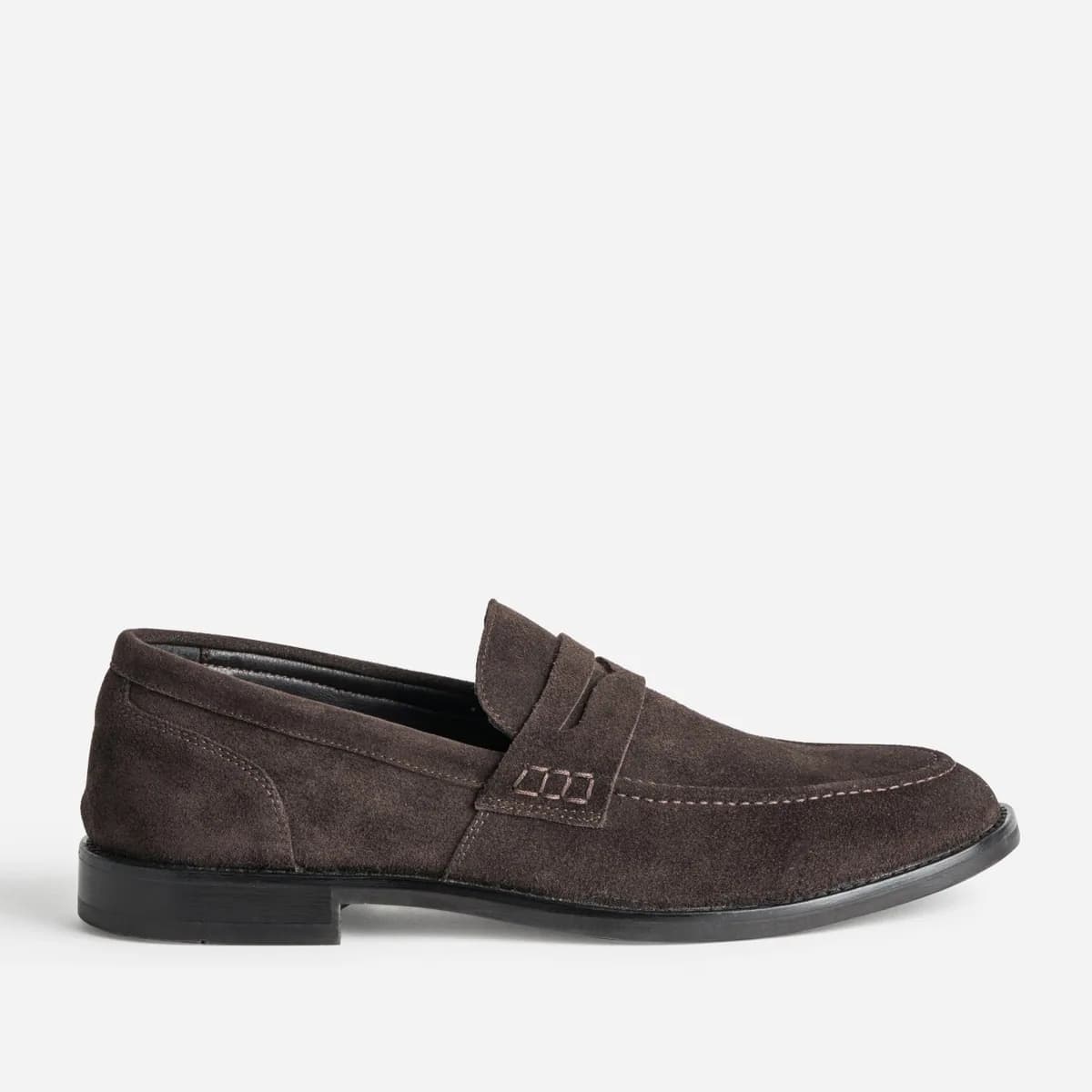 Mocassin marron cuir velours