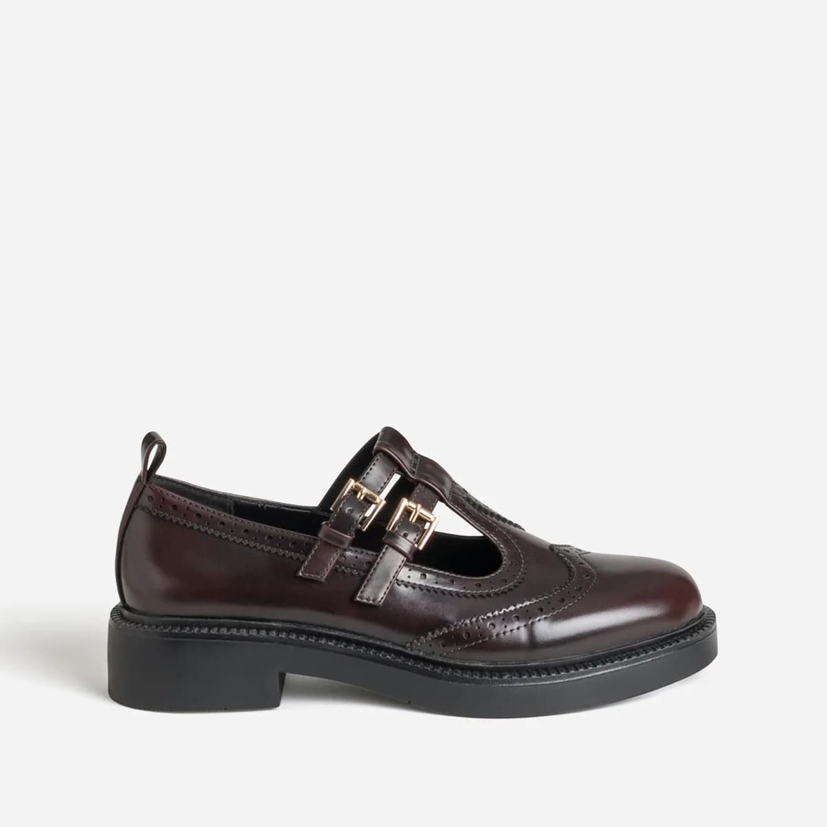 Derby babies bordeaux détails perforations