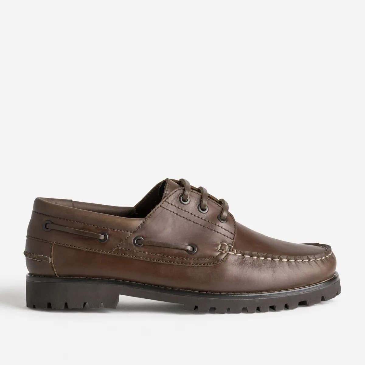 Chaussure-bateau marron cuir