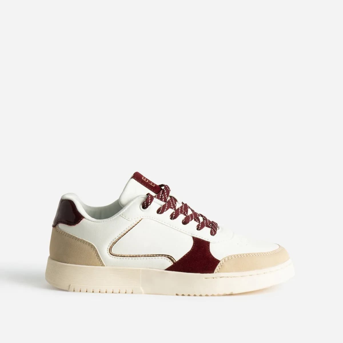 Tennis blanche, beige et bordeaux