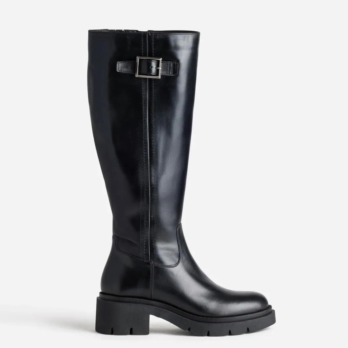 Botte noir cuir esprit motard