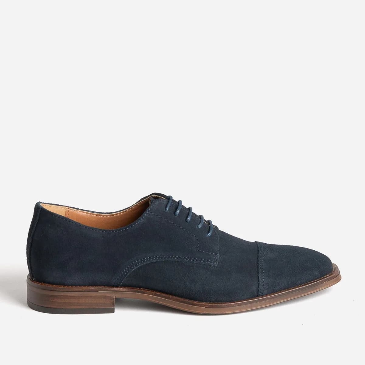 Richelieu en cuir velours bleu marine