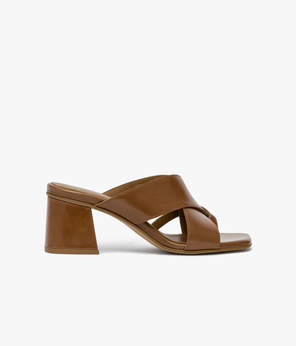 Mule à talon Vera cognac