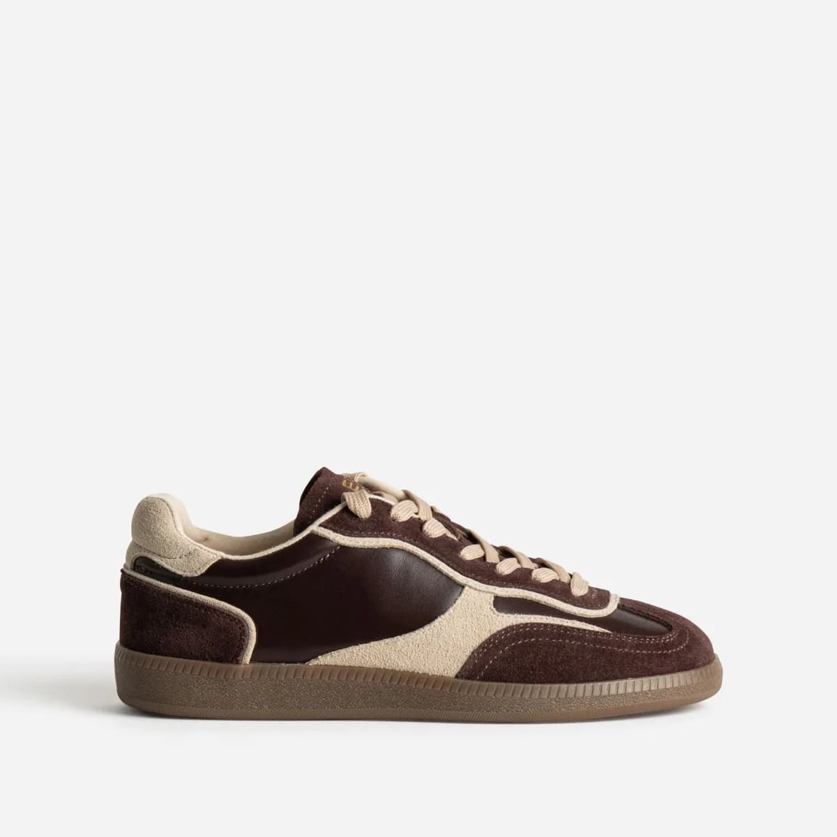 Tennis bordeaux cuir et cuir velours
