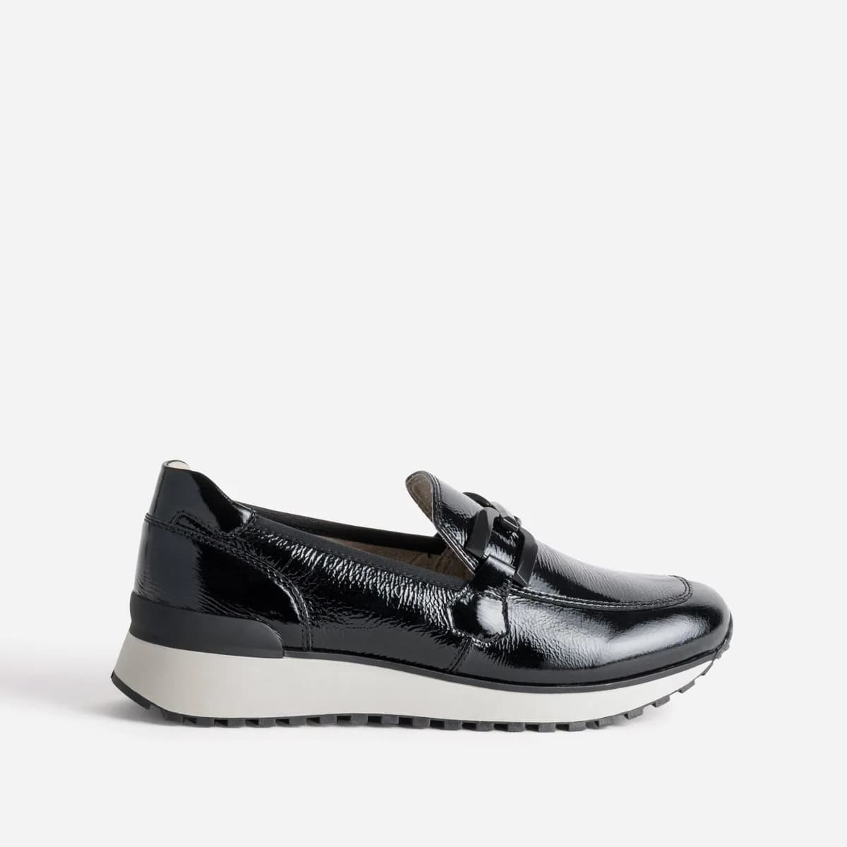 Mocassin confort CAPRICE noir cuir verni
