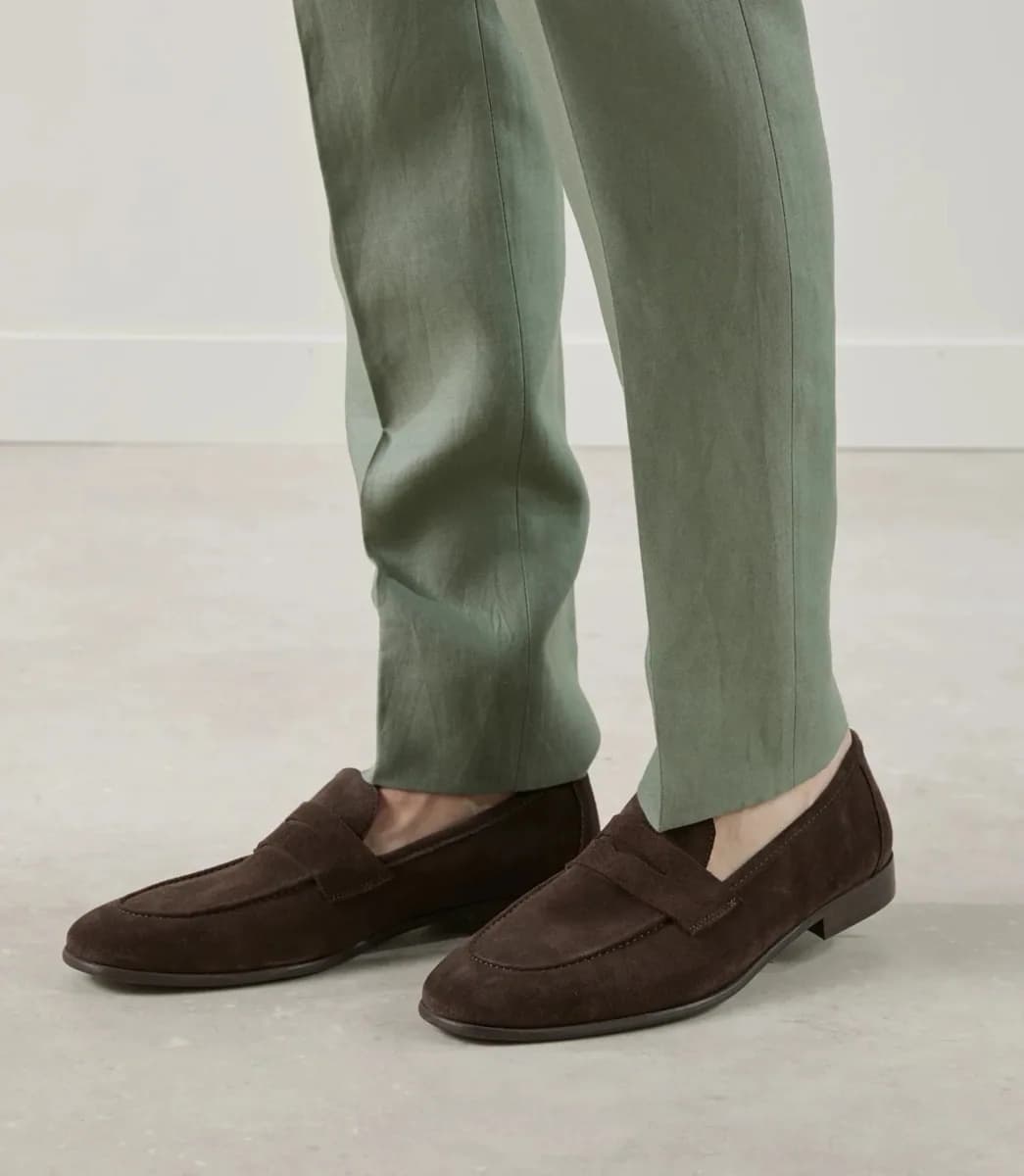 Mocassin ville en suède marron
