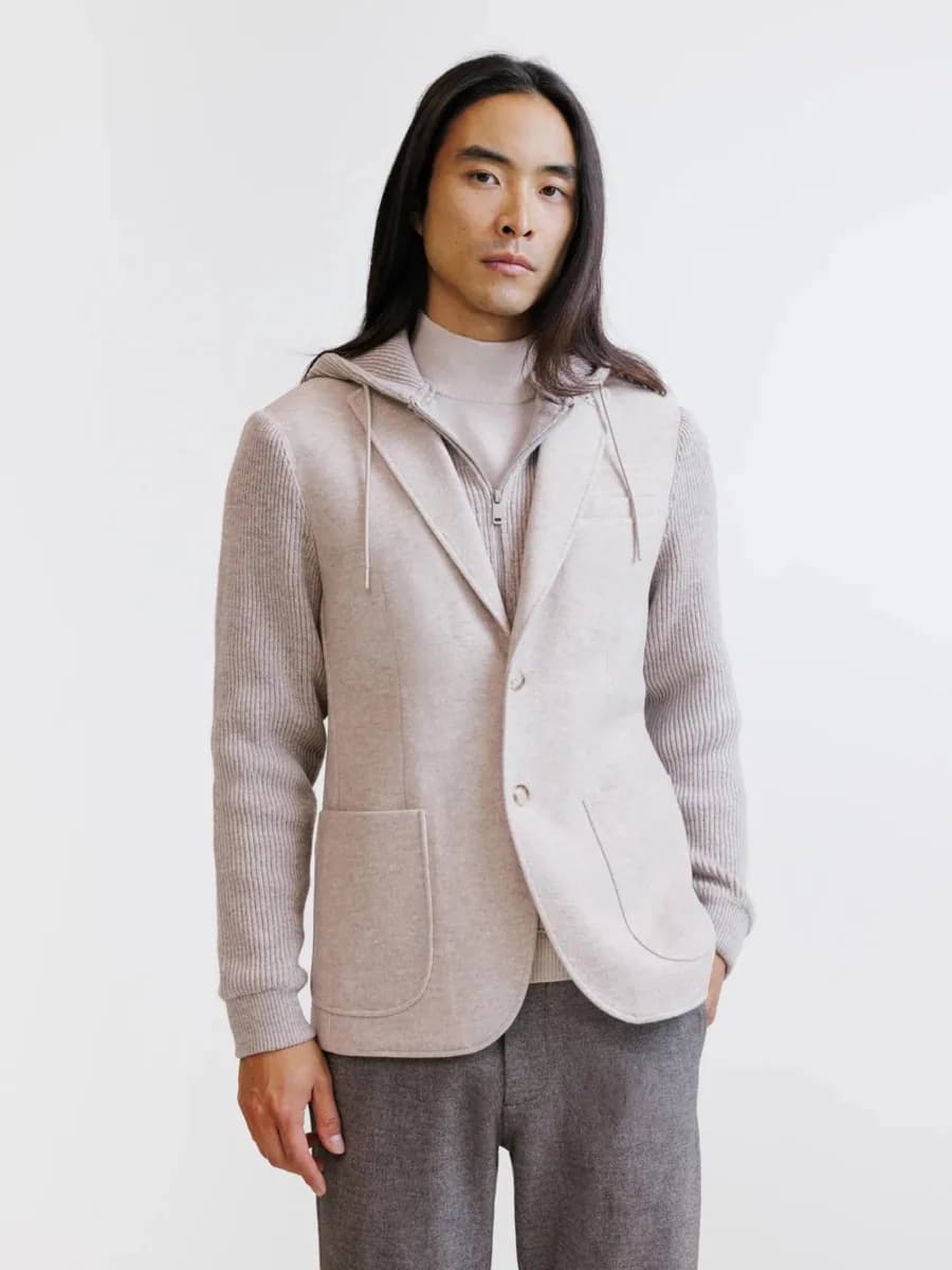Veste en maille beige