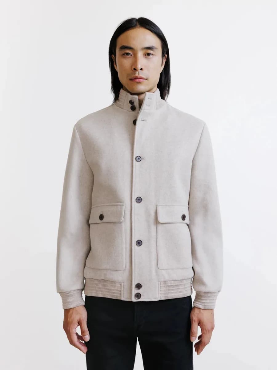 Blouson col montant beige