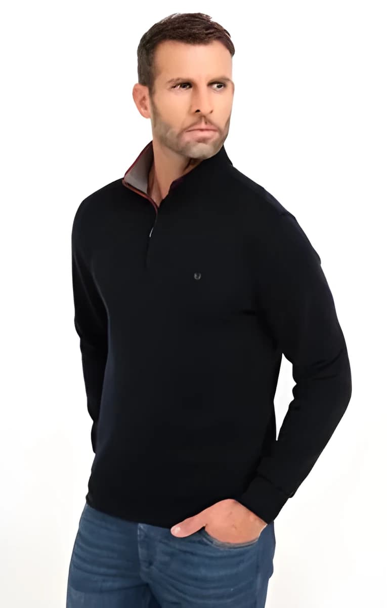 Polo col camionneur Chaud – Bleu Dur