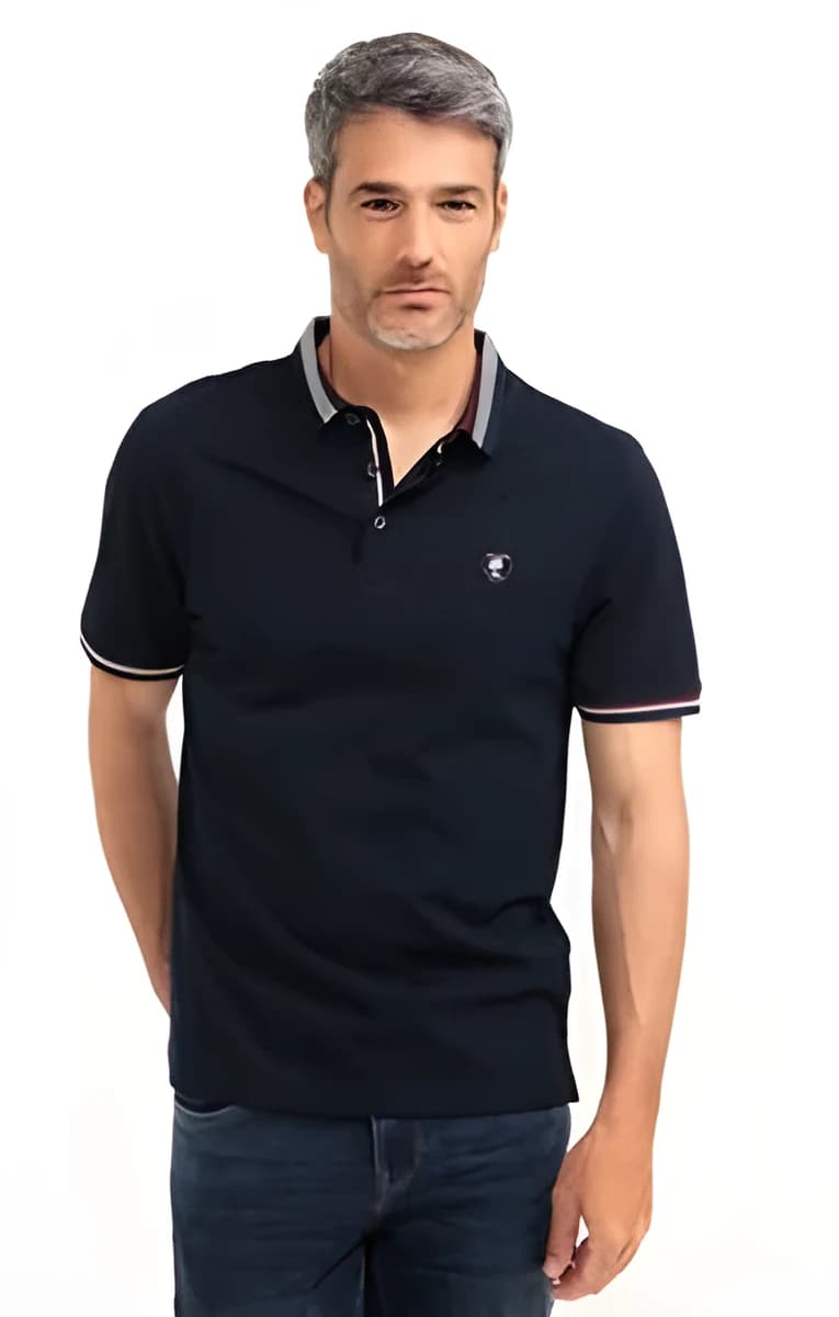 Polo manches courtes Big rib – Marine