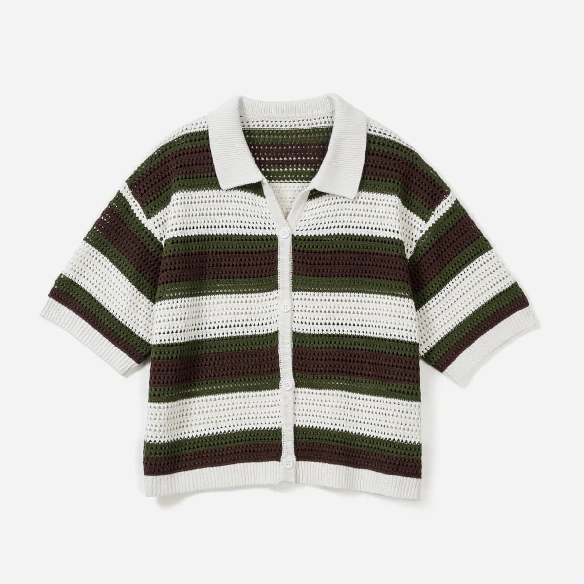 Cardigan TEXTO écru tricot fantaisie rayé