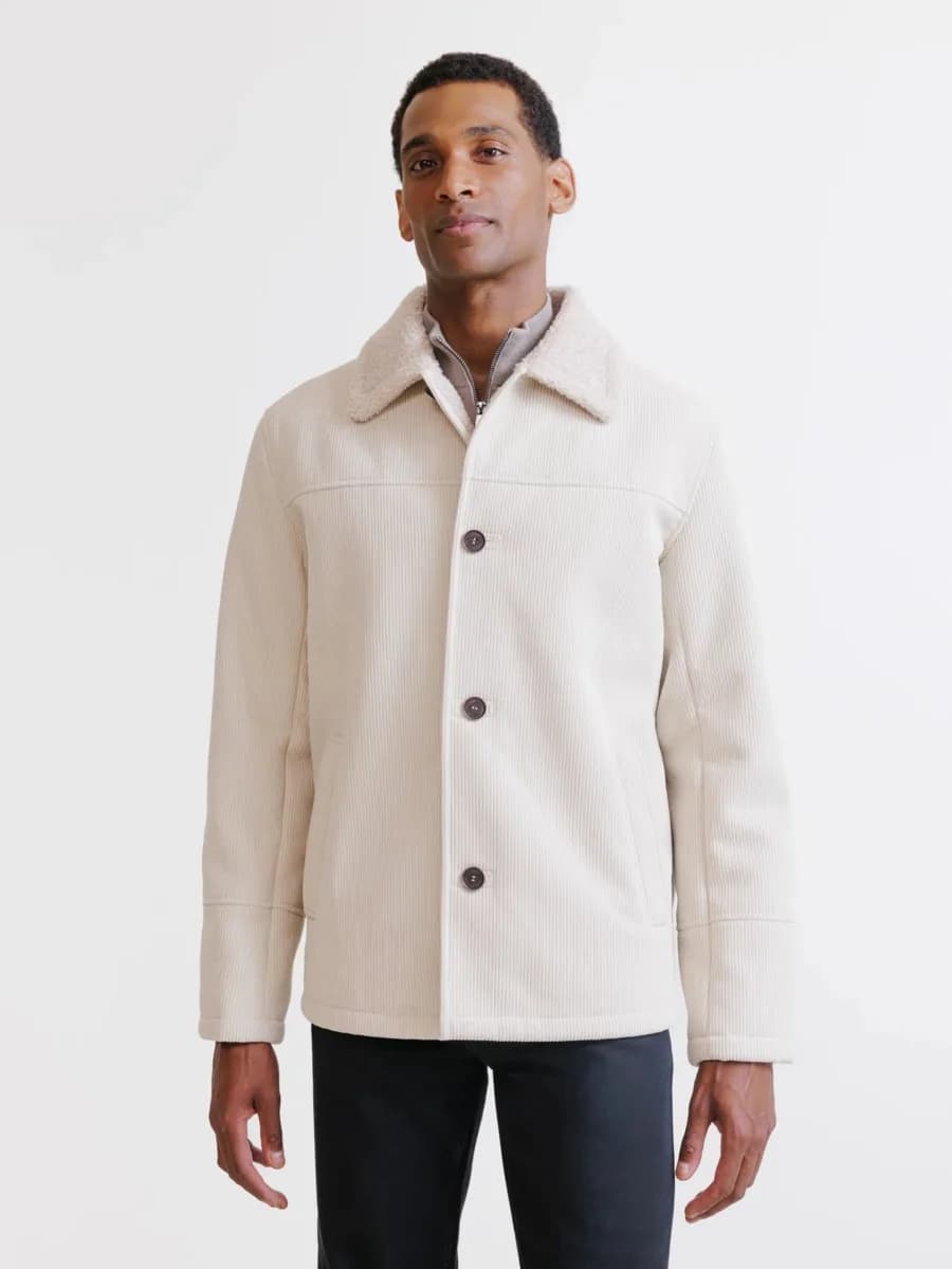 Blouson col chemise écru